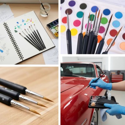 10 Adet Hobi ve Araba İnce Detay Rötuş Fırça Seti 