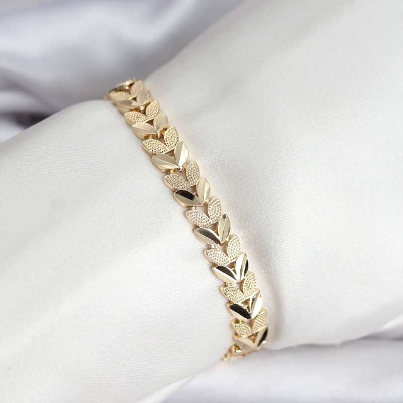 14K Gold Renk Kaplama Başak Model CM Kadın Bileklik