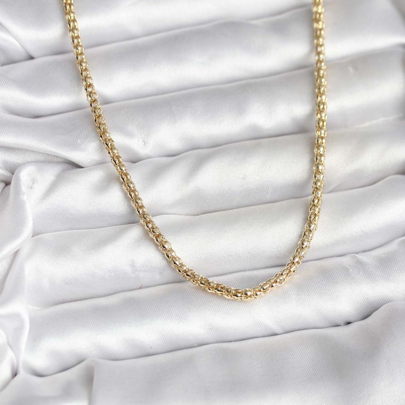 14K Gold Renk Kaplama Boru Zincir Model CM Kadın Kolye