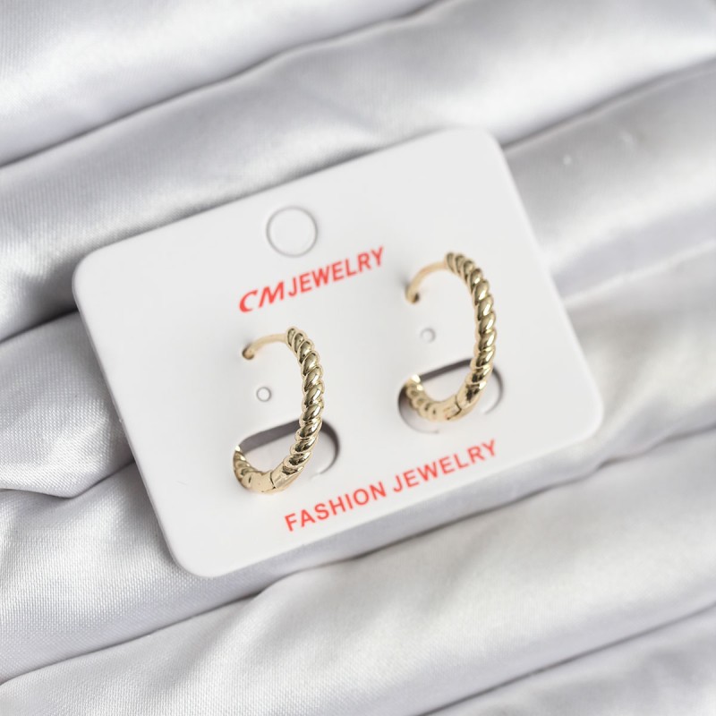 14K Gold Renk Kaplama Burgu Halka CM Kadın Küpe