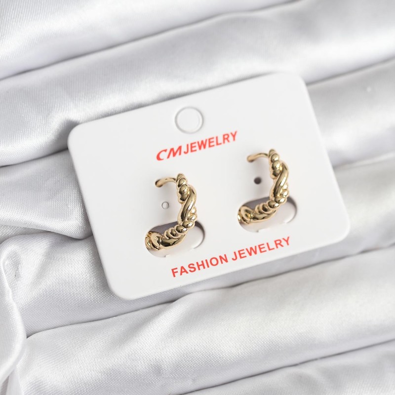 14K Gold Renk Kaplama Burgu Model CM Kadın Küpe