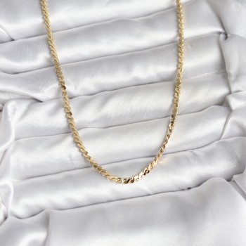 14K Gold Renk Kaplama Ezme Yılan Zincir Model CM Kadın Kolye