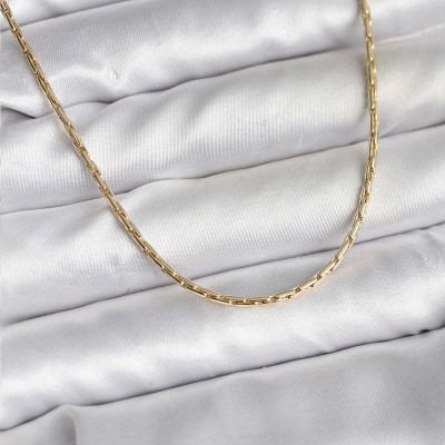 14K Gold Renk Kaplama İnce Zincir Model CM Kadın Kolye