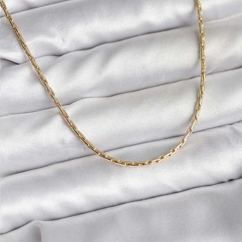 14K Gold Renk Kaplama İnce Zincir Model CM Kadın Kolye