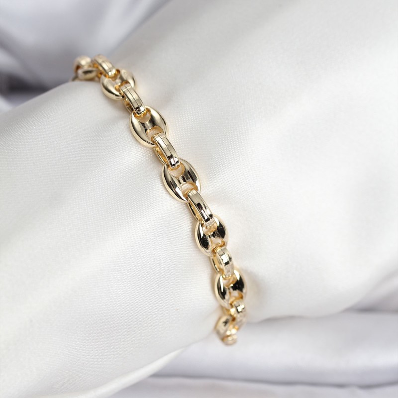 14K Gold Renk Kaplama Kahve Çekirdeği Model CM Kadın Bileklik