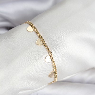 14K Gold Renk Kaplama Kalpli Model CM Kadın Bileklik