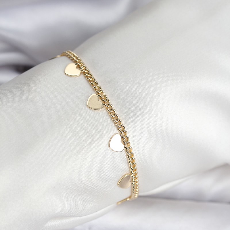 14K Gold Renk Kaplama Kalpli Model CM Kadın Bileklik