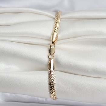 14K Gold Renk Kaplama Lazer Ezme Zincir Model CM Kadın Bileklik