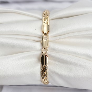 14K Gold Renk Kaplama Lazer Zincir Model CM Kadın Bileklik