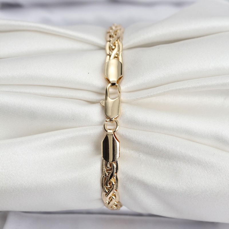 14K Gold Renk Kaplama Lazer Zincir Model CM Kadın Bileklik