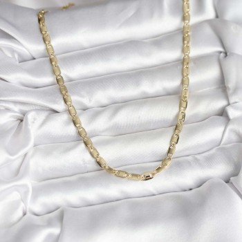 14K Gold Renk Kaplama Plaka Ezme Model Zincirli CM Kadın Kolye