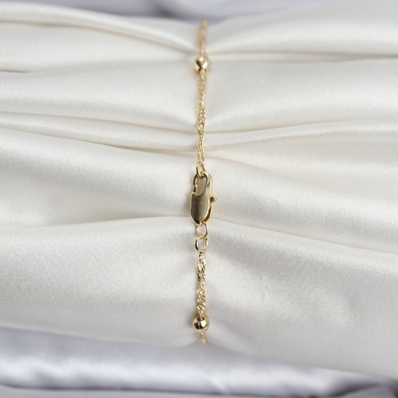 14K Gold Renk Kaplama Topçuklu Model CM Kadın Bileklik