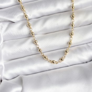 14K Gold Renk Kaplama Topçuklu Zincir Model CM Kadın Kolye
