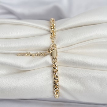 14K Gold Renk Kaplama Zincir Model Kadın CM Bileklik