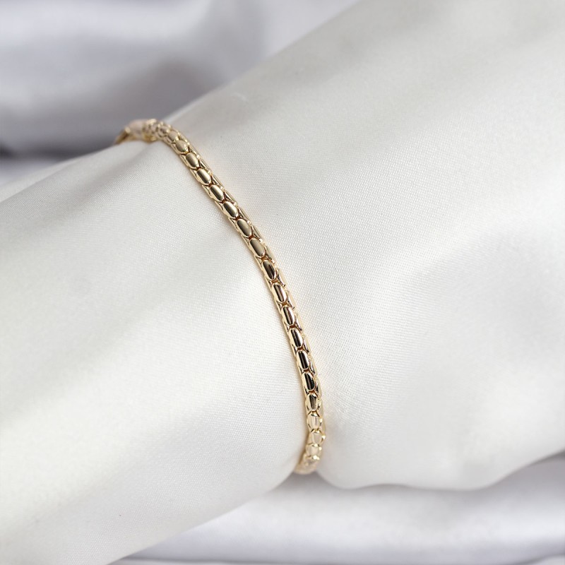 14K Gold Renk Kaplama Zincirli Model CM Kadın Bileklik