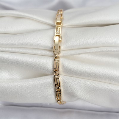 14K Gold Renk Kaplama Zirkon Taşlı Baget Model CM Kadın Bileklik