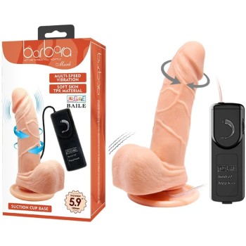 15 cm Gerçekçi Titreşimli 360° Oynar Başlı Dildo Vibratör Penis