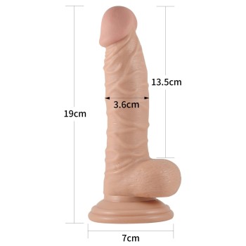 19 cm Realistik Vantuzlu Anal Vajinal Dildo Penis