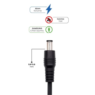 19V 4.74A 5.5 * 3.0mm 90W SAMSUNG İçin Laptop Adaptör