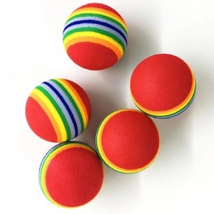 2 ADET GÖKKUŞAĞI RENKLI KEDI KÖPEK OYUN TOPU