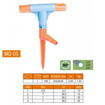 2 Yönlü & T Normal Sprink Fıskiye 