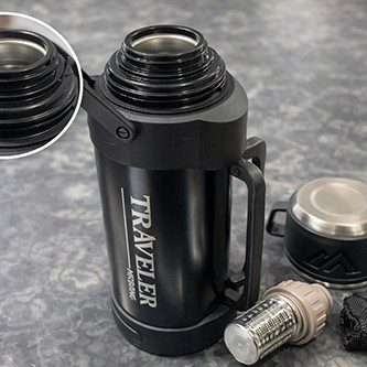 2000 ml Bardaklı Çift Katmanlı Vakumlu Paslanmaz Çelik Termos