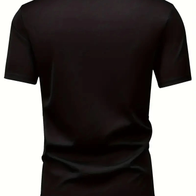 20/1 Penye Compack Baskılı Oversize Bisiklet Yaka Kısa Kol T-shirt - Siyah -