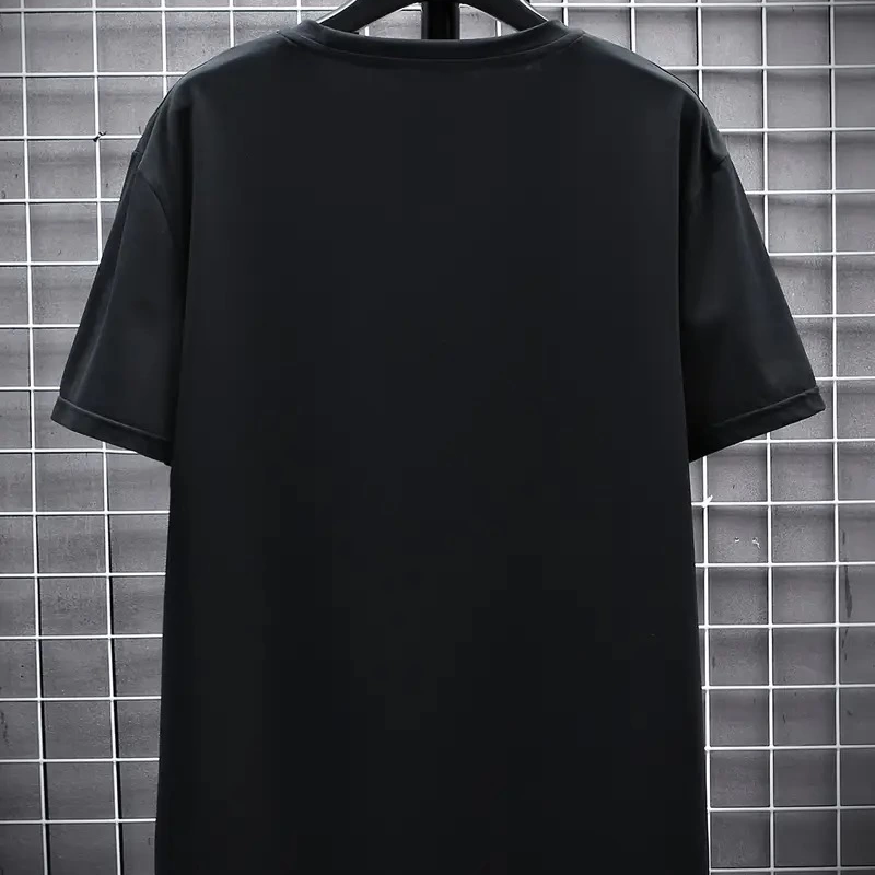 20/1 Penye Compack FUTRE Baskılı Oversize Kısa Kol Bisiklet Yaka T-shirt - Siyah -