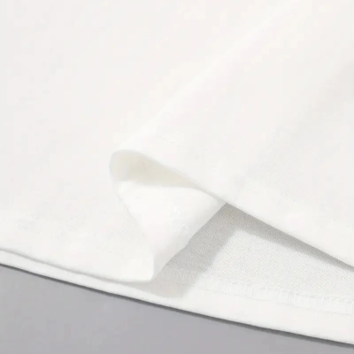 20/1 Penye Compack Uçak Baskılı Oversize Bisiklet Yaka Kısa Kol T-shirt - Beyaz -