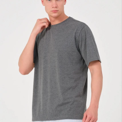 24/1 Düz A Kalite Oversize T-shirt - Antrasit