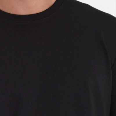 24/1 Düz A Kalite Oversize T-shirt - Siyah