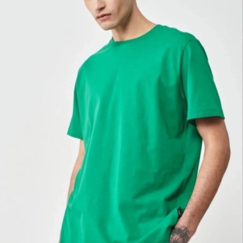 24/1 Düz A Kalite Oversize T-shirt - Yeşil -