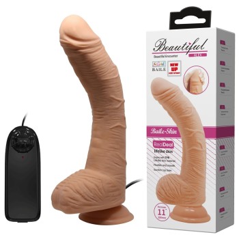 28 cm Titreşimli Gerçekçi Kalın Dildo Penis - Alex