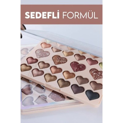 28'li Sedefli Shine Kalp Far Paleti - 2'li Set