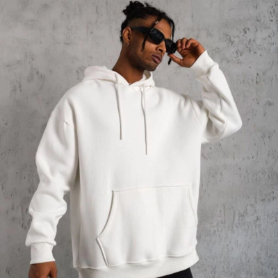 3 İplik Kapşonlu Sweatshirt hoodie - Beyaz