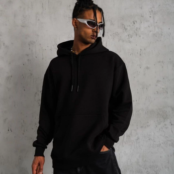 3 İplik Kapşonlu Sweatshirt hoodie - Siyah