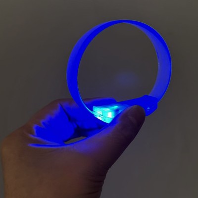 3 Modlu Pilli LED Işıklı Esnek Parti Bilekliği Mavi