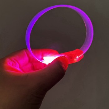 3 Modlu Pilli LED Işıklı Esnek Parti Bilekliği Pembe