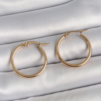 316 Çelik Gold Renk 22mm Kadın Halka Model Kadın Küpe