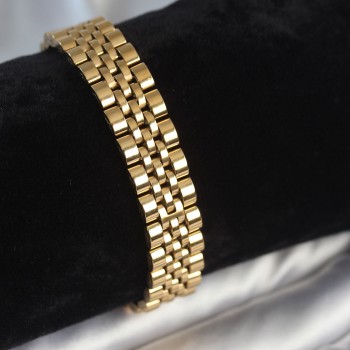 316L Çelik 12 mm Kalınlıkta Gold Renkli Erkek Bileklik