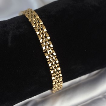 316L Çelik 7 mm Kalınlıkta Gold Renkli Erkek Bileklik
