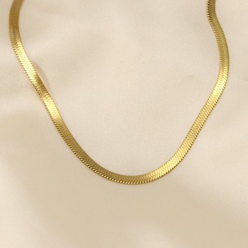 316L Çelik Altın Renk 45 cm İtalyan Zincir Model Kadın Kolye