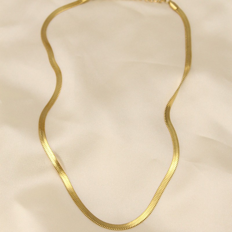 316L Çelik Altın Renk 45 cm İtalyan Zincir Model Kadın Kolye