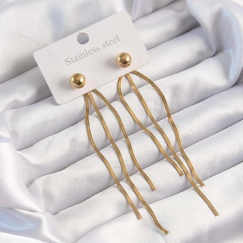 316L Çelik Altın Renk İtalyan Model Topçuk Küpe