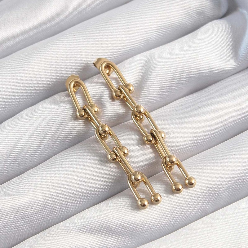 316L Çelik Altın Renk Sallantılı Model Küpe