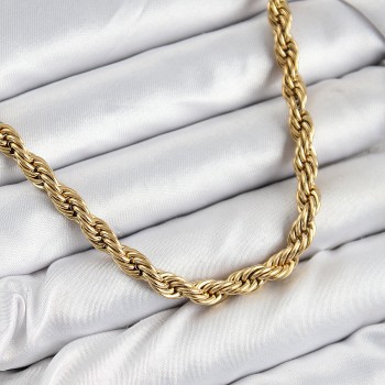 316L Çelik Burgu Model Gold Renk Kadın Kolye