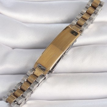 316L Çelik Gold Gümüş Renk Zincir Künye Model Erkek Bileklik