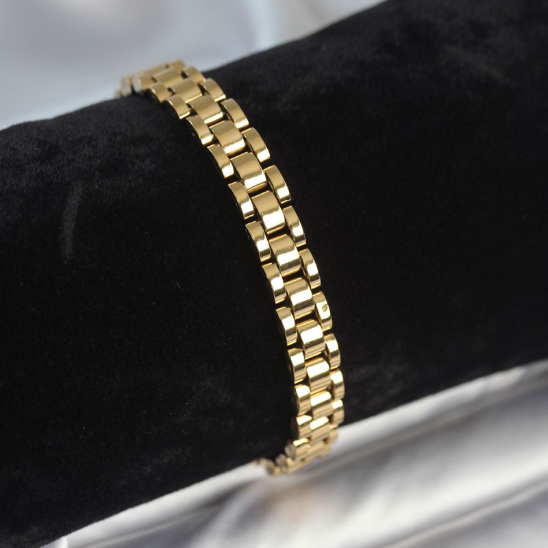 316L Çelik Gold Renk 7 mm Kalınlık Erkek Bileklik