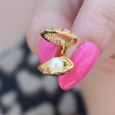 316L Çelik Gold Renk Açılır Midye Model Kadın Kolye