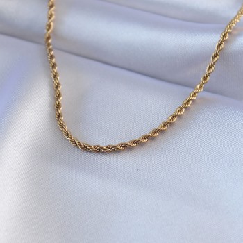 316L Çelik Gold Renk Burgu Model 45 cm Kadın Kolye